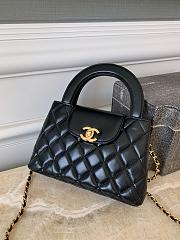 Chanel Small Kelly Bag in 24P Shiny Distressed Black - 1