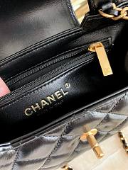 Chanel Small Kelly Bag in 24P Shiny Distressed Black - 6
