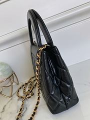 Chanel Small Kelly Bag in 24P Shiny Distressed Black - 4