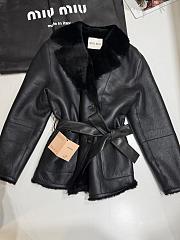 Miumiu Leather Jacket In Black - 1