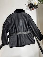 Miumiu Leather Jacket In Black - 5