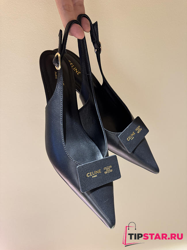 Celine New Kitten Heel Sandals Black - 1