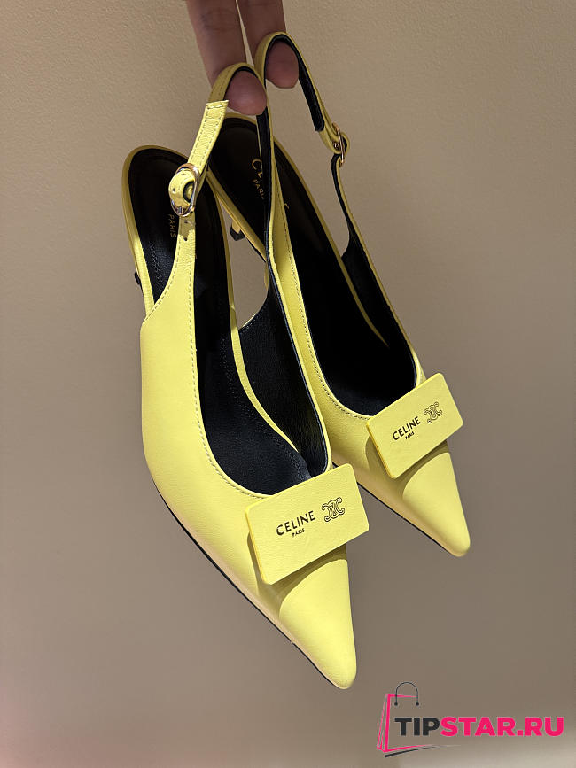 Celine New Kitten Heel Sandals Yellow - 1