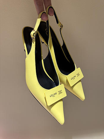 Celine New Kitten Heel Sandals Yellow