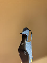 Celine New Kitten Heel Sandals Blue Denim - 5