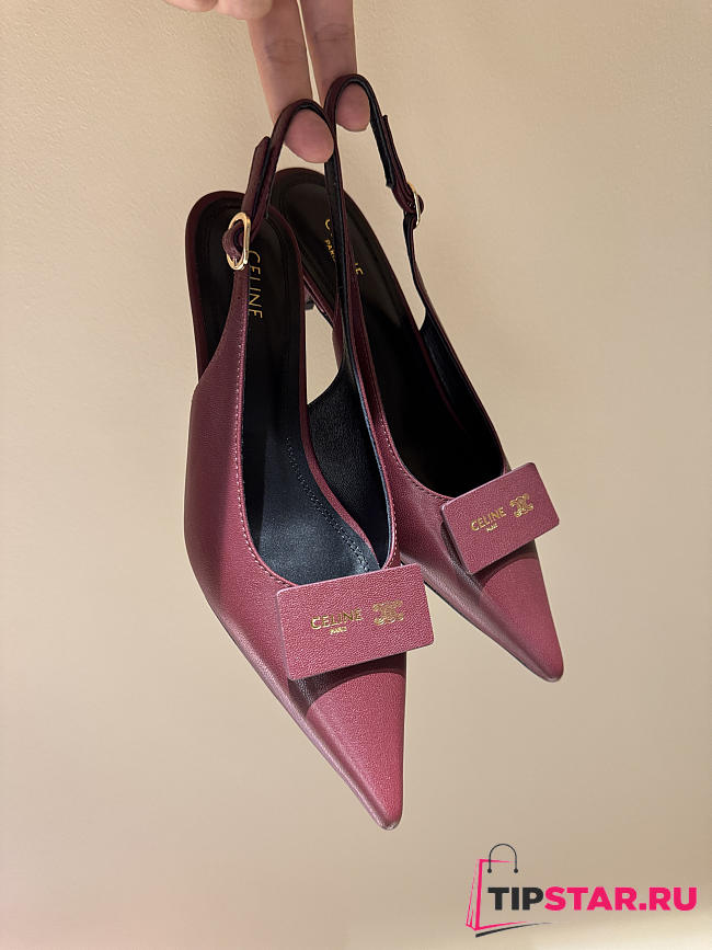 Celine New Kitten Heel Sandals Burgundy - 1