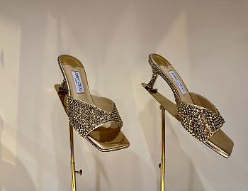 Jimmy Choo Handcrafted Pearl & Rhinestone Gold
