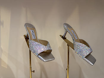 Jimmy Choo Handcrafted Pearl & Rhinestone Silver