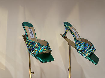 Jimmy Choo Handcrafted Pearl & Rhinestone Green