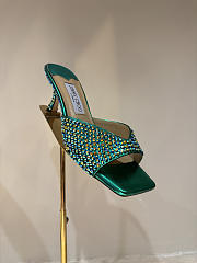 Jimmy Choo Handcrafted Pearl & Rhinestone Green - 6