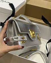 Balmain Smooth leather B-Buzz 24 bag Emerald Silver - 6