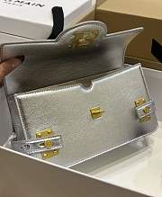 Balmain Smooth leather B-Buzz 24 bag Emerald Silver - 4