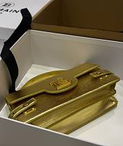 Balmain Smooth leather B-Buzz 24 bag Emerald gold - 6