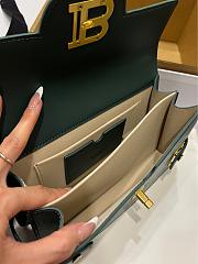 Balmain Smooth leather B-Buzz 24 bag green - 6