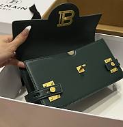 Balmain Smooth leather B-Buzz 24 bag green - 2