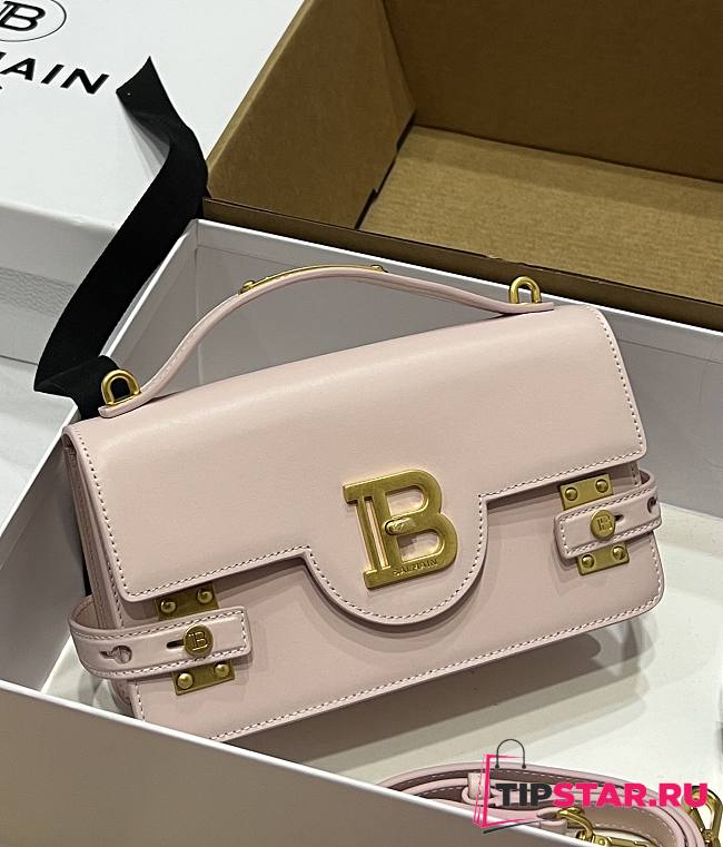Balmain Smooth leather B-Buzz 24 bag pink - 1