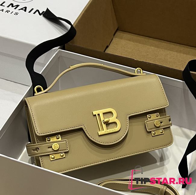 Balmain Smooth leather B-Buzz 24 bag beige - 1