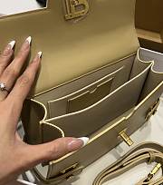 Balmain Smooth leather B-Buzz 24 bag beige - 6