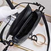 Dior Cowhide Embossing Saddle Bag Black - 4