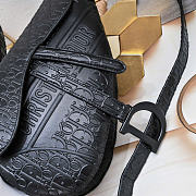 Dior Cowhide Embossing Saddle Bag Black - 2