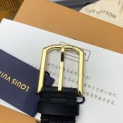 Louis Vuitton Damier Heritage belt grain leather gold hardware 3.5 cm in black - 6