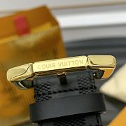 Louis Vuitton Damier Heritage belt grain leather gold hardware 3.5 cm in black - 4