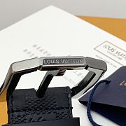 Louis Vuitton Damier Heritage belt grain leather silver hardware 3.5 cm in black - 6