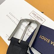 Louis Vuitton Damier Heritage belt grain leather silver hardware 3.5 cm in black - 4