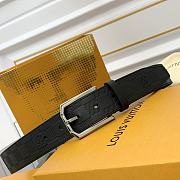 Louis Vuitton Damier Heritage belt grain leather silver hardware 3.5 cm in black - 3