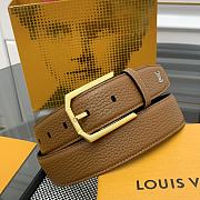 Louis Vuitton Heritage belt grain leather gold hardware 3.5 cm in brown - 1