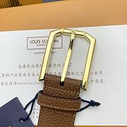 Louis Vuitton Heritage belt grain leather gold hardware 3.5 cm in brown - 6