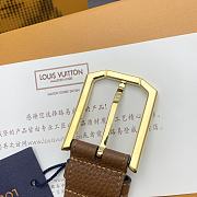 Louis Vuitton Heritage belt grain leather gold hardware 3.5 cm in brown - 5