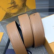 Louis Vuitton Heritage belt grain leather gold hardware 3.5 cm in brown - 3