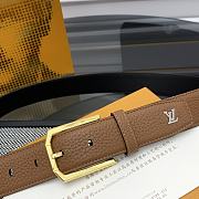 Louis Vuitton Heritage belt grain leather gold hardware 3.5 cm in brown - 2