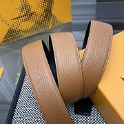 Louis Vuitton Heritage belt grain leather silver hardware 3.5 cm in brown - 4