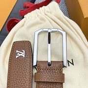 Louis Vuitton Heritage belt grain leather silver hardware 3.5 cm in brown - 3