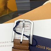 Louis Vuitton Heritage belt grain leather silver hardware 3.5 cm in brown - 2