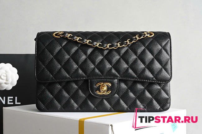 Chanel Classic Double Flap Bag Caviar Golden Black - 1