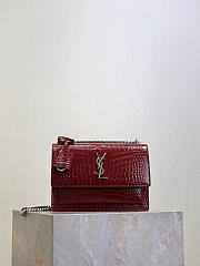 Ysl Saint Laurent Sunset Medium shoulder bag burgundy - 1