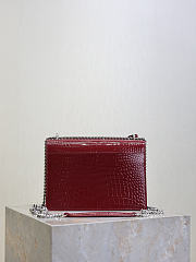 Ysl Saint Laurent Sunset Medium shoulder bag burgundy - 6