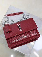 Ysl Saint Laurent Sunset Medium shoulder bag burgundy - 4
