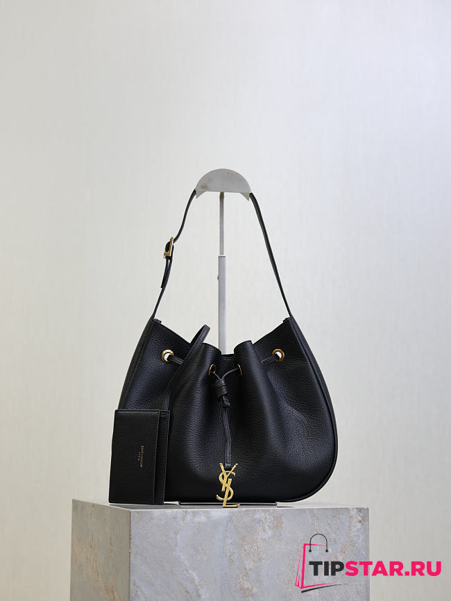 YSL PARIS VII hobo in grained leather black - 1