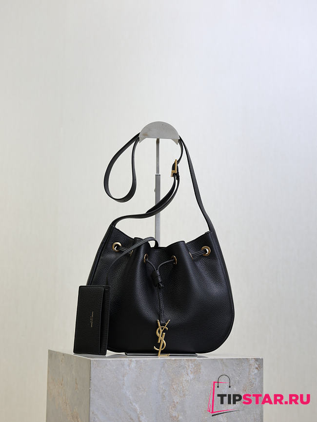 YSL PARIS VII mini hobo in grained leather black - 1