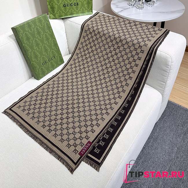 Gucci Wool Small GG Logo Scarf 05 - 1