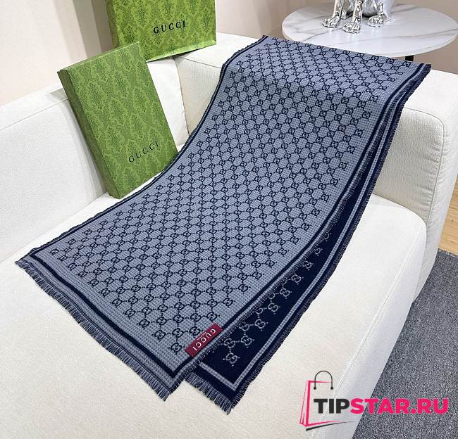 Gucci Wool Small GG Logo Scarf 01 - 1