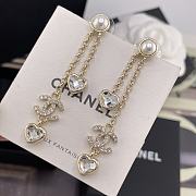 Chanel Double Chain Tassel Heart Double C Earrings - 2