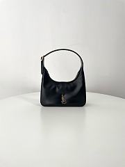 Ysl Calypso Mini Black Plunged Leather Hobo Bag Black - 1