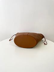 Ysl Saint Laurent Santorini Lux Calfskin Y Drawstring Tote Brown - 5