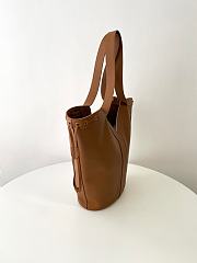 Ysl Saint Laurent Santorini Lux Calfskin Y Drawstring Tote Brown - 2