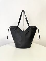 Ysl Saint Laurent Santorini Lux Calfskin Y Drawstring Tote Black - 1